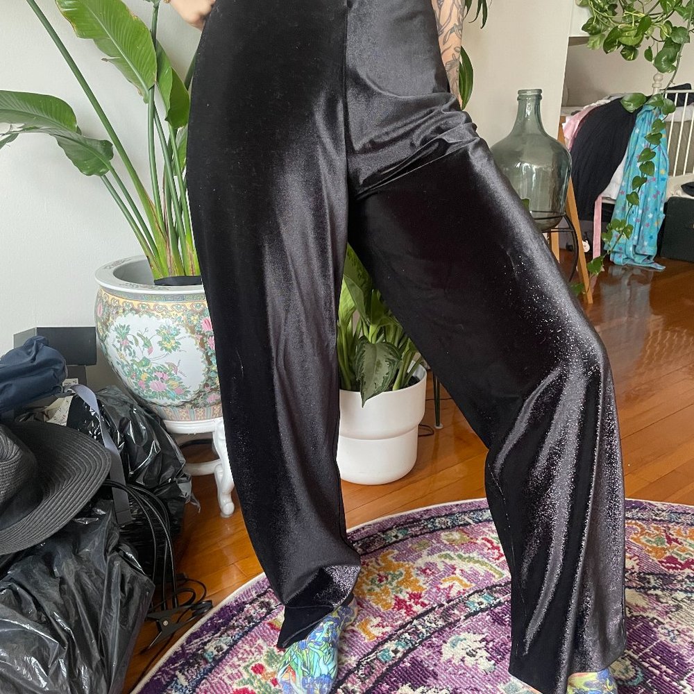 Velvet pants without buttons